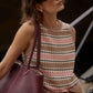 Deeley Stripe Stitch Tank-Sweaters-Uniquities