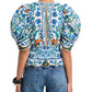 Flora Tile Blouse-Tops/Blouses-Uniquities