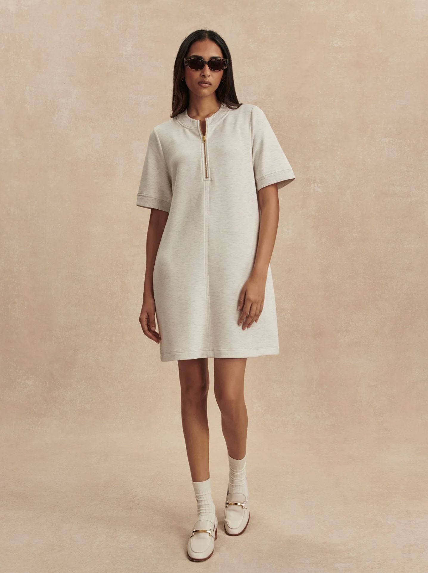 Nori Half Zip Dress-Dresses-Uniquities