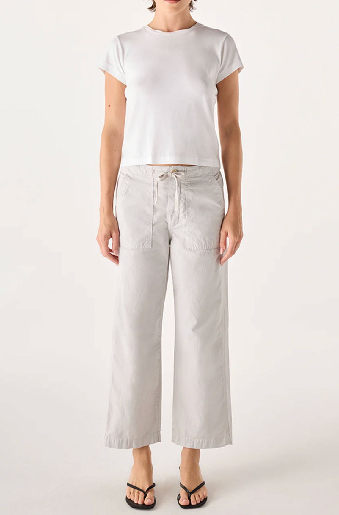 Easy Drawstring Slouch Crop-Bottoms-Uniquities