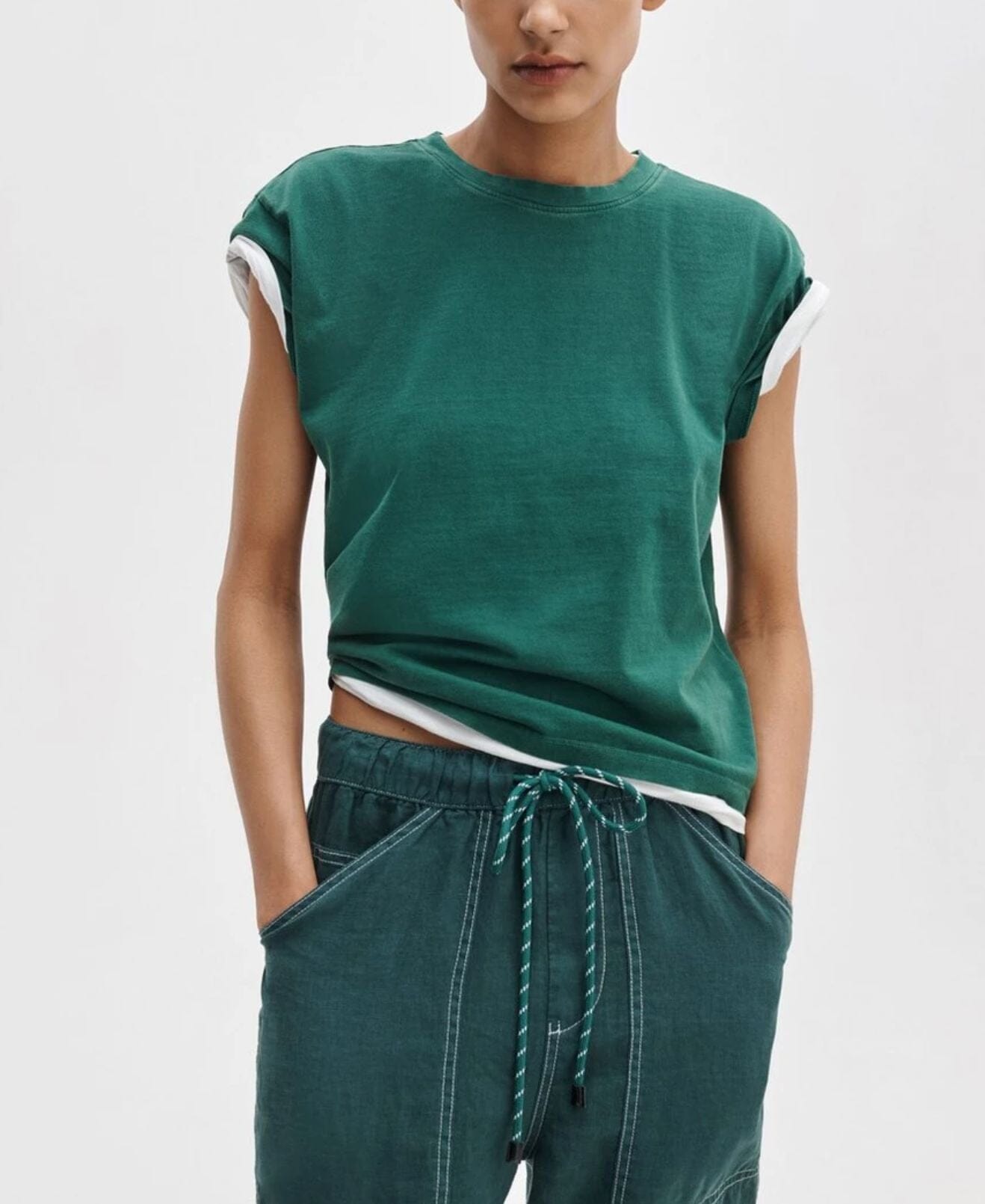 Distressed Wash Kelly Boxy Tee-Tee Shirts-Uniquities