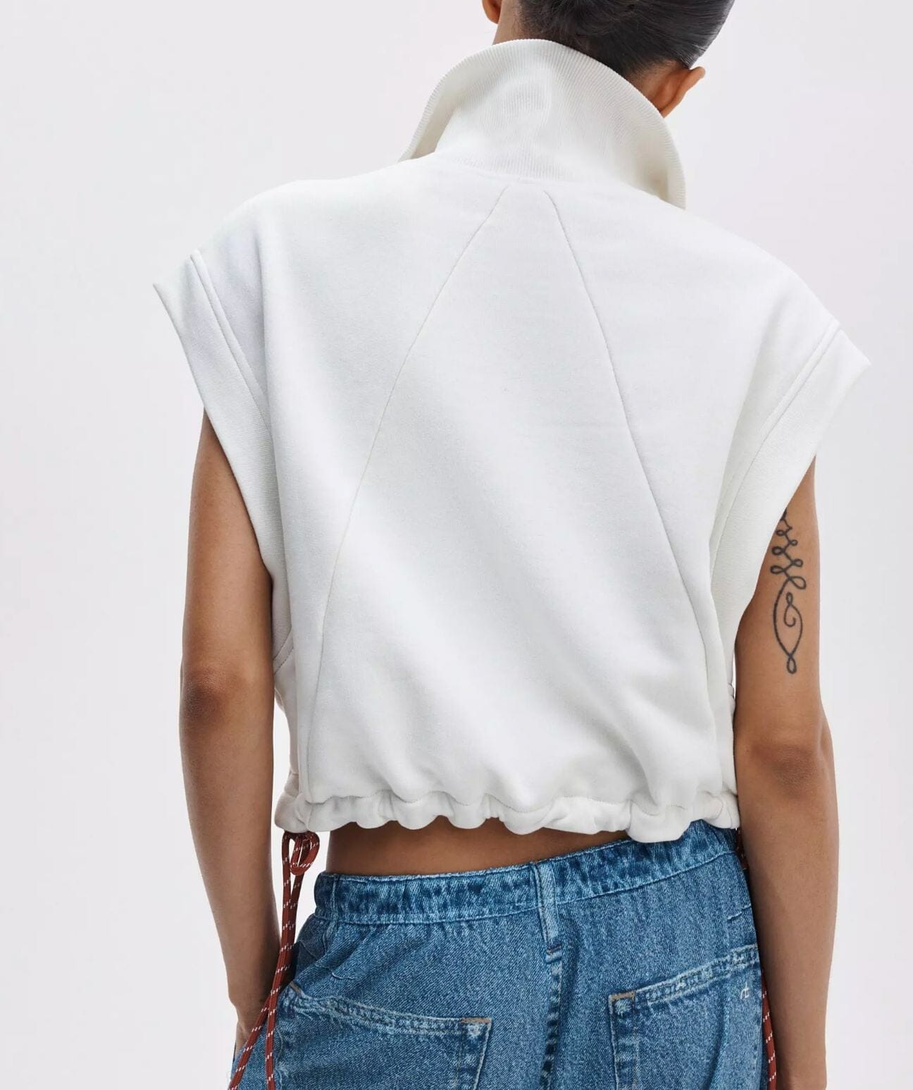 Vintage Terry Half Zip Muscle-Tops/Blouses-Uniquities
