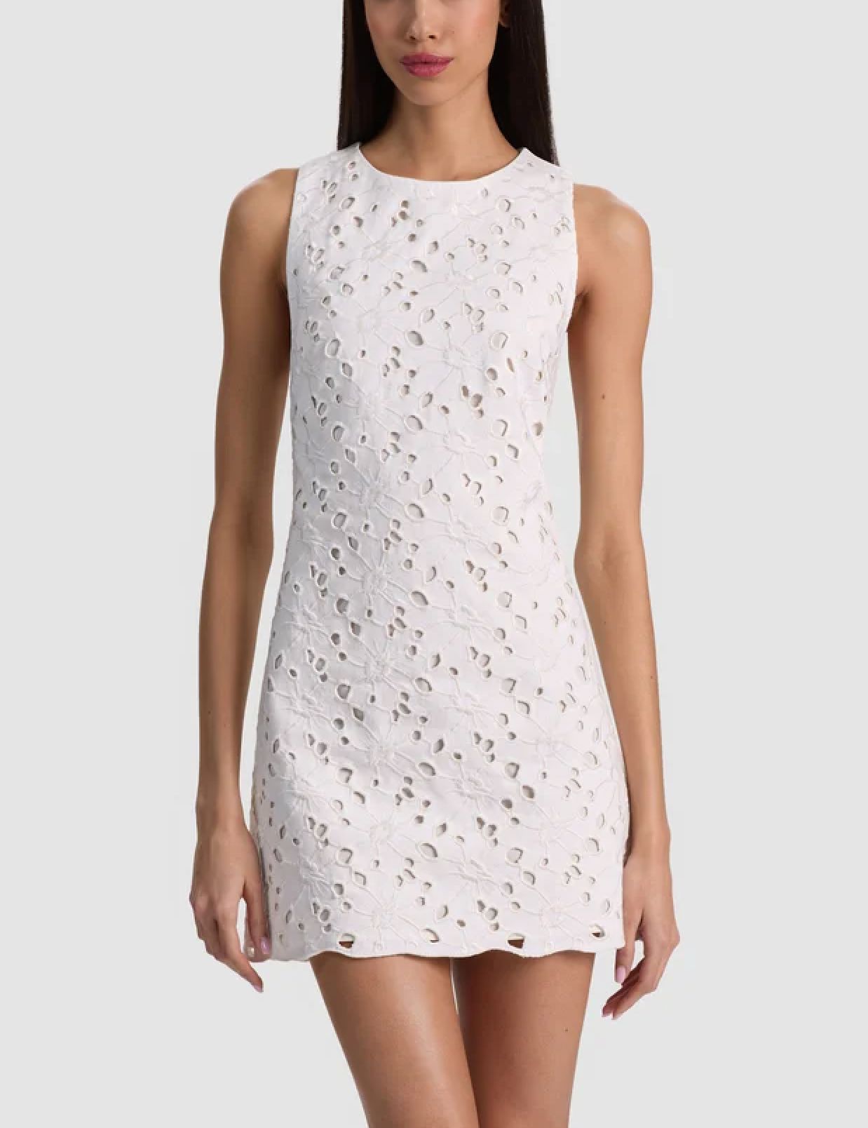 Clyde Eyelet Shift Dress-Dresses-Uniquities