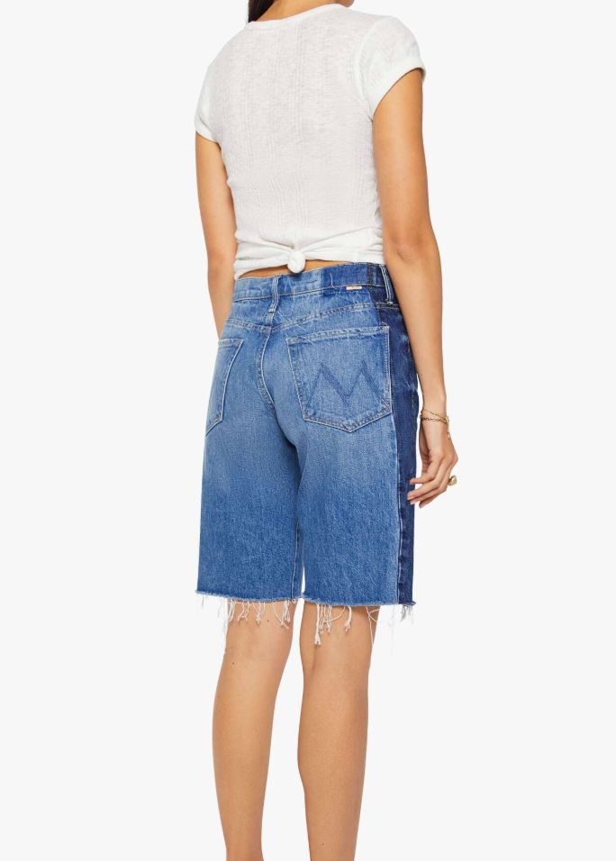 Mid Rise Maven Bermuda Fray-Denim-Uniquities