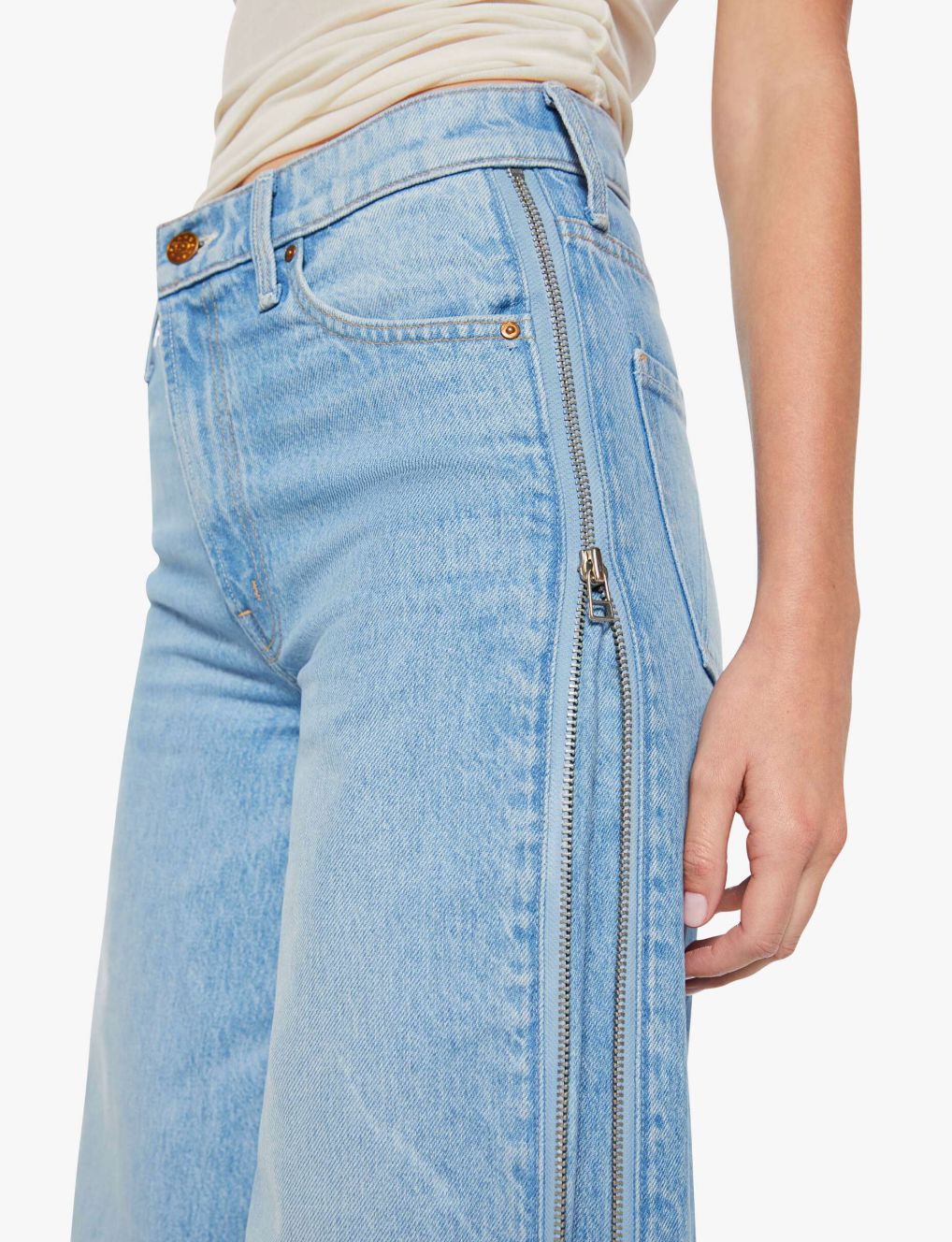 Side Zip Slung Sugar Cone Snk-Denim-Uniquities