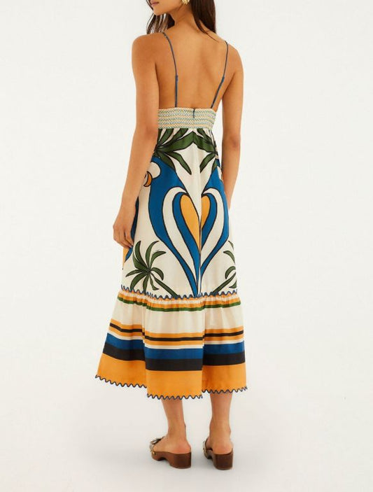 Tropical Graphic Maxi Dress-Dresses-Uniquities