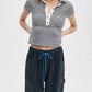 Knit Button Stripe Polo Tee Tops/Blouses Rag And Bone 