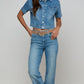 Kirstie Short Sleeve Crop Jacket-Tops/Blouses-Uniquities