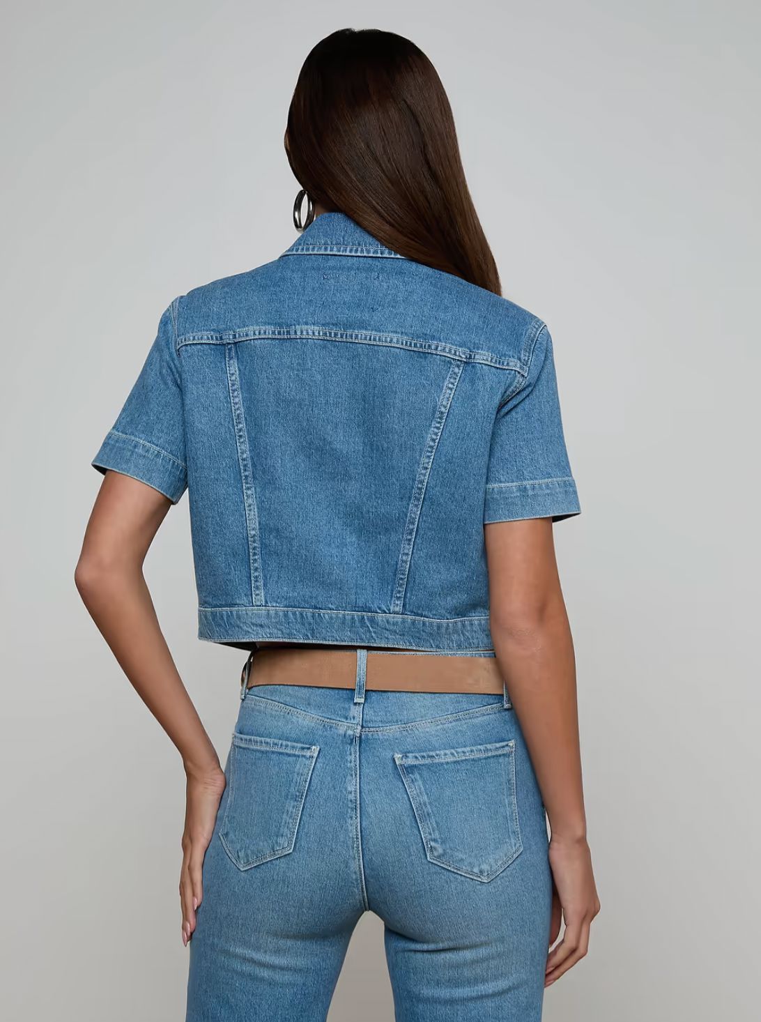 Kirstie Short Sleeve Crop Jacket-Tops/Blouses-Uniquities