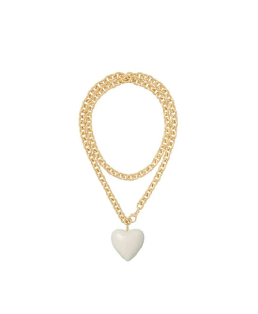 Big Puffy Heart Charm Necklace-Jewelry-Uniquities