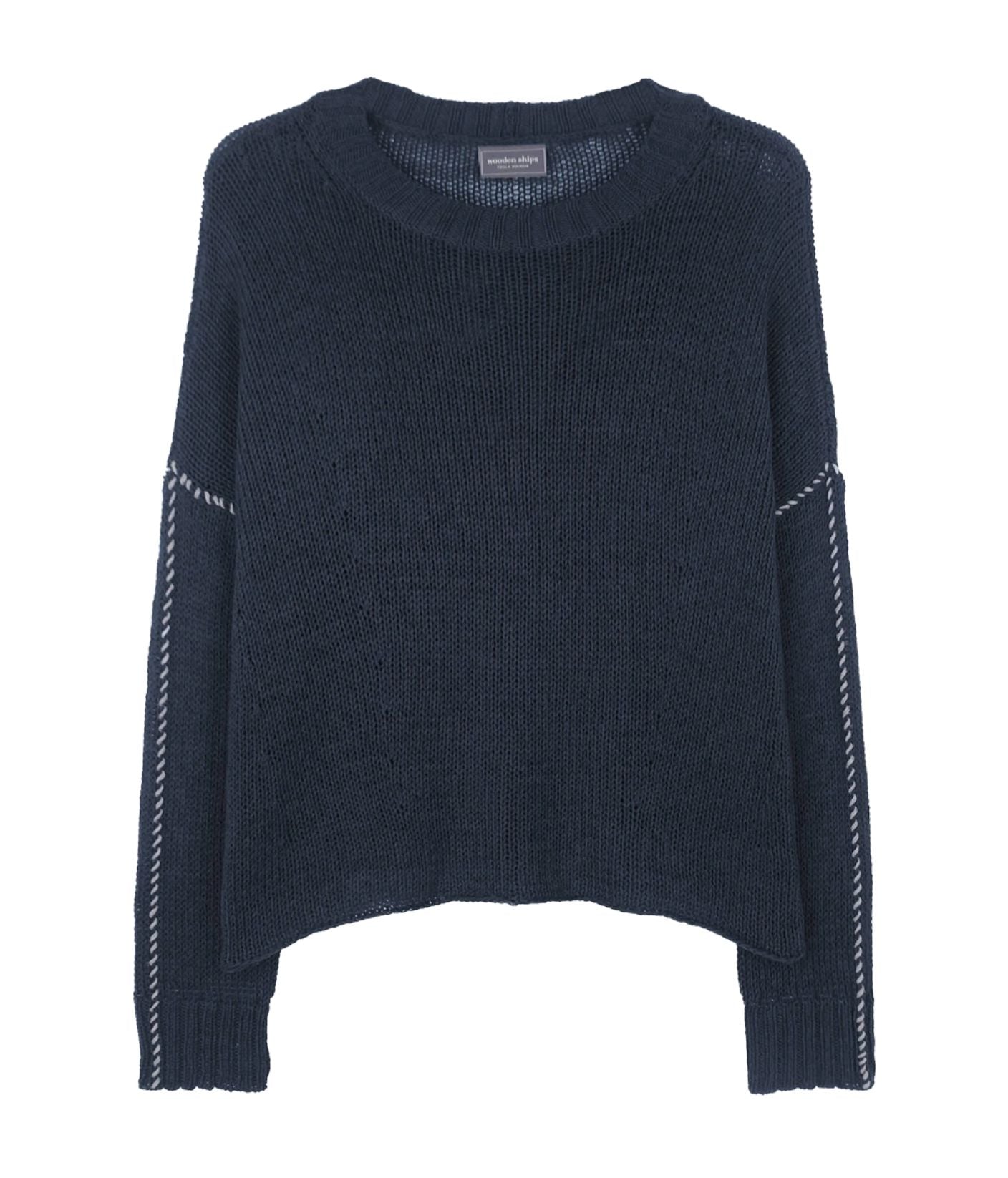 Topstitch Cotton Crew Sweaters Wooden Ships 