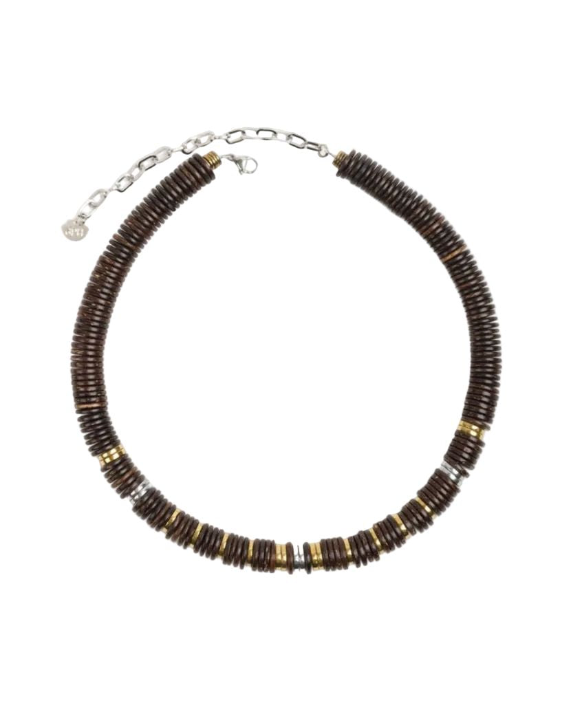 Jaipur Grey Sea Shell Puka Necklace-Jewelry-Uniquities