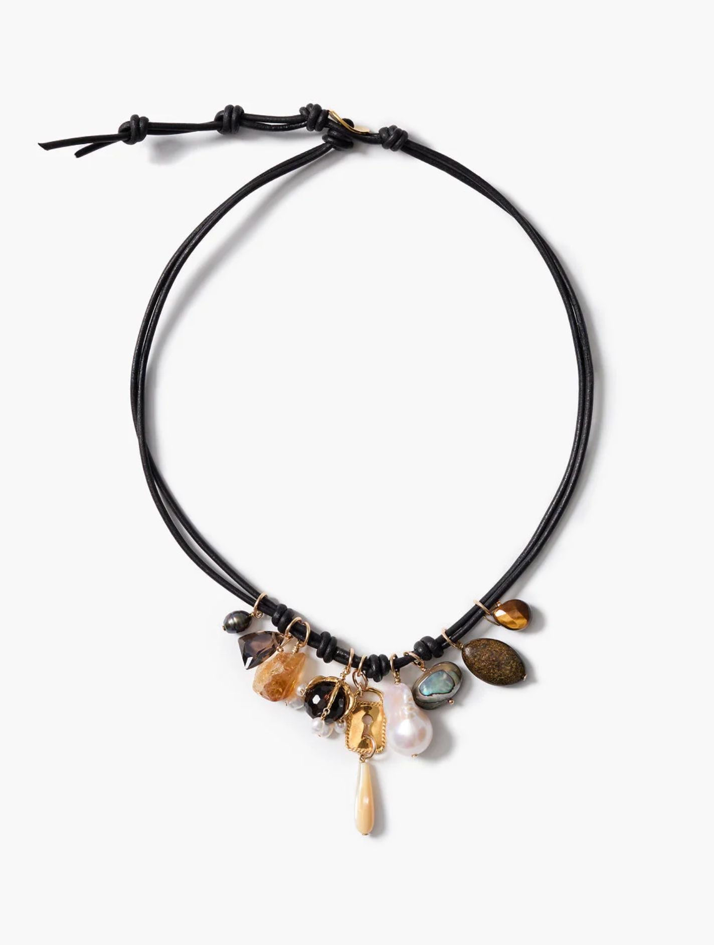 Romy Leather Charm Necklace-Jewelry-Uniquities
