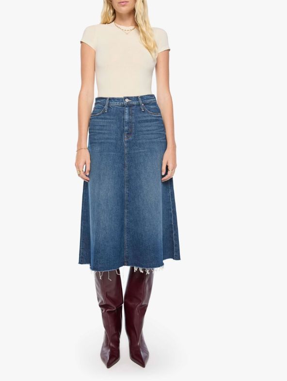 Circle Midi Fray-Bottoms-Uniquities