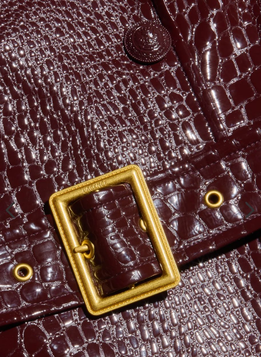 Celina Leather Trench Coat-Jackets-Uniquities