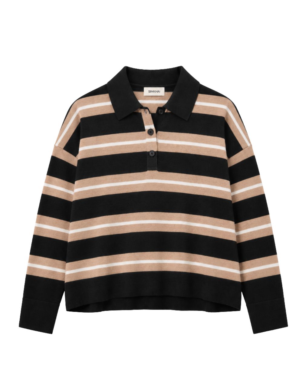 Thames Long Sleeve Polo Sweaters Simkhai 