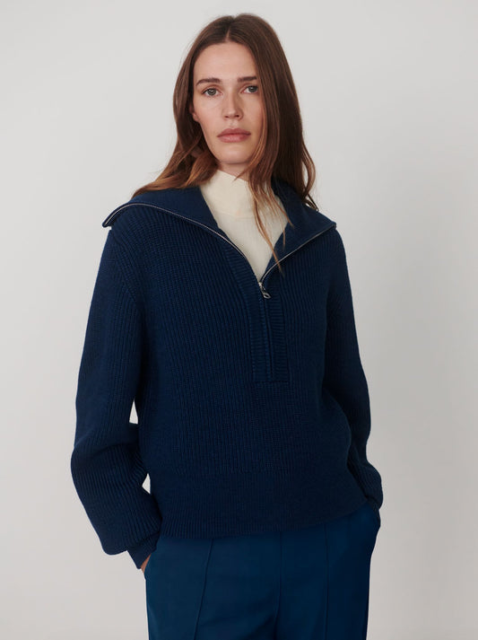 Maura Half Zip Knit Sweater-Sweaters-Uniquities