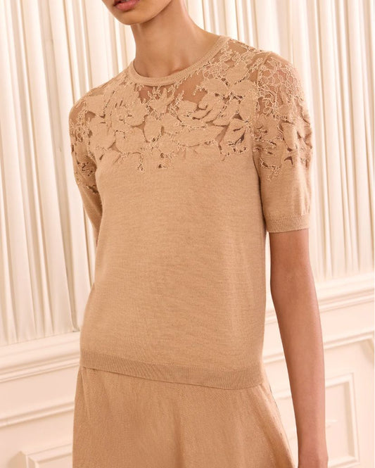 Ella Short Sleeve Lace Top-Tops/Blouses-Uniquities