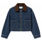 Crop Zip Up Barn Jacket-Jackets-Uniquities
