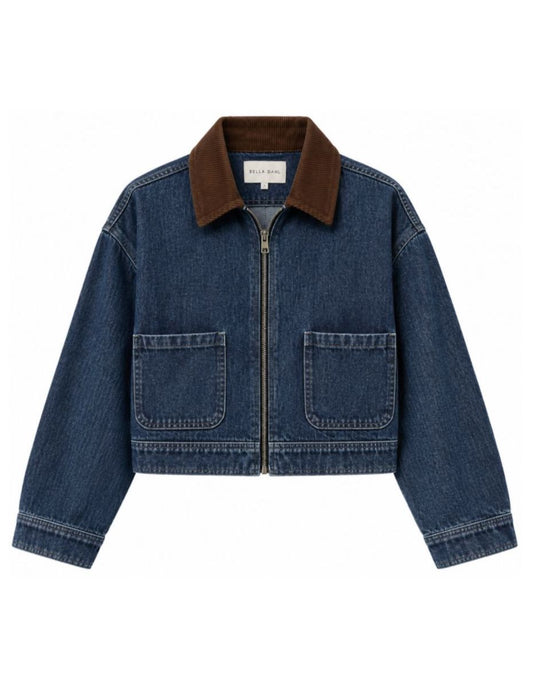 Crop Zip Up Barn Jacket-Jackets-Uniquities