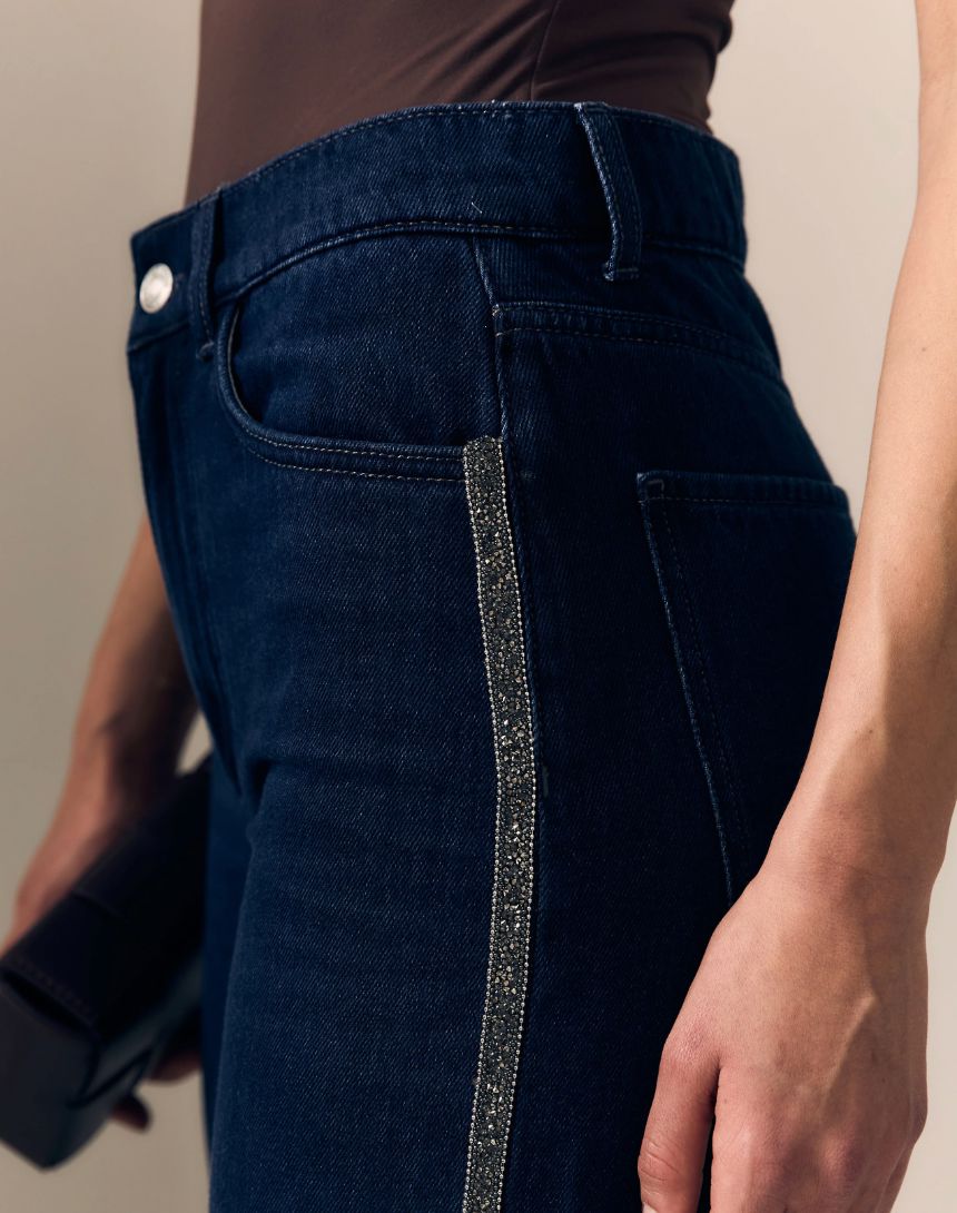 Beaded Column Jean-Denim-Uniquities