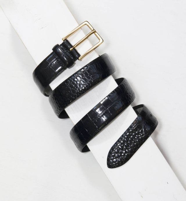 Crock Print Belt in Black-Accessories-Uniquities
