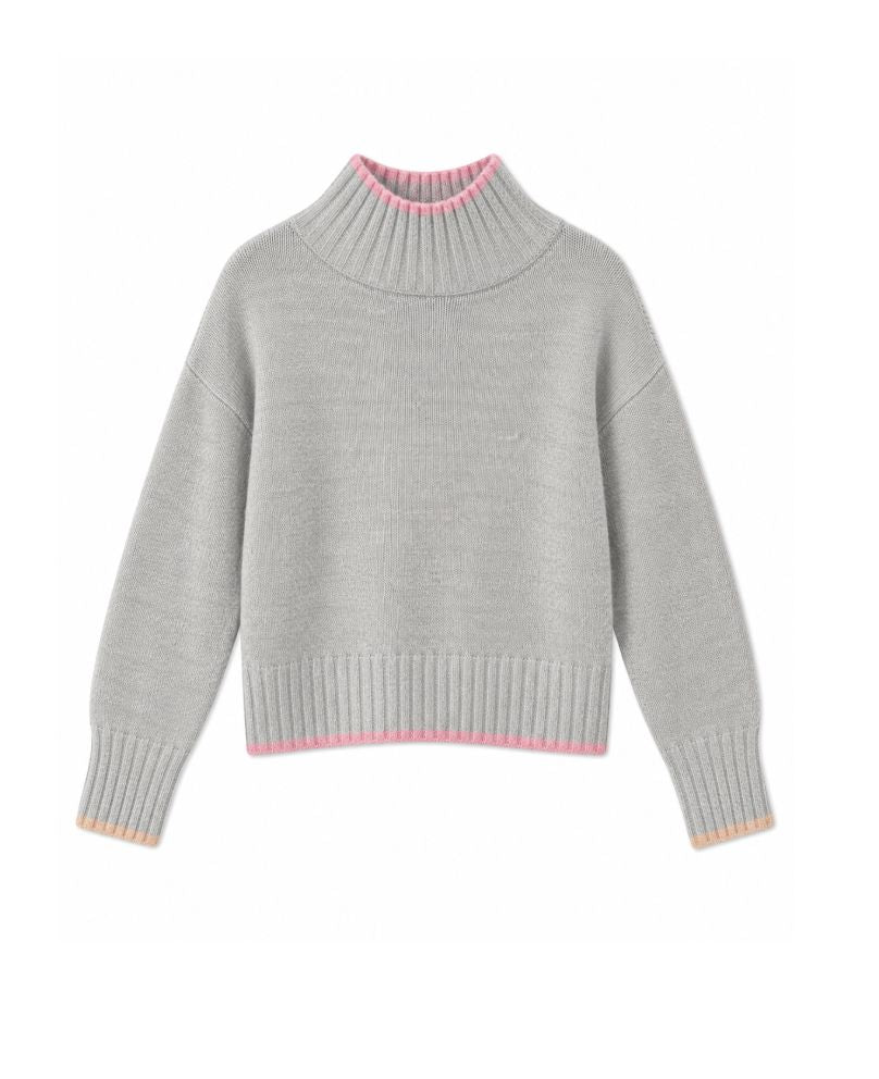 Mockneck with Colorblock Tipping-Sweaters-Uniquities