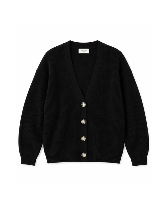 Poppy Cashmere V-Neck Cardigan-Sweaters-Uniquities