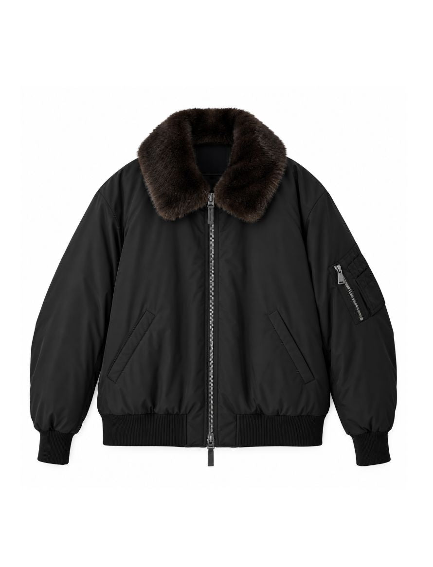 Faux Mink Bomber Jacket by Lou Andrea - Image 1