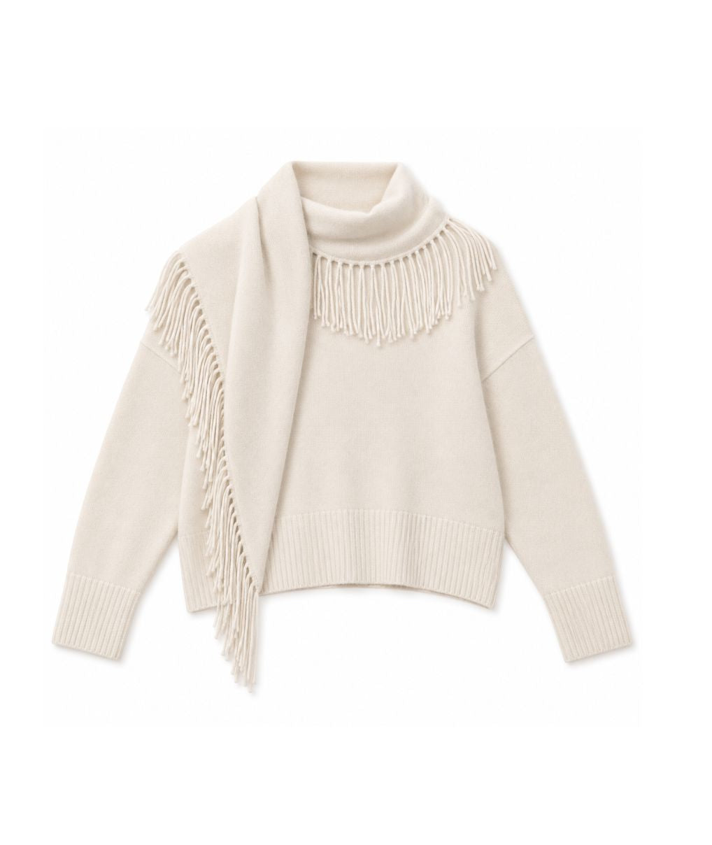 Cashmere Blend Scarf Sweater by White + Warren - Image 1