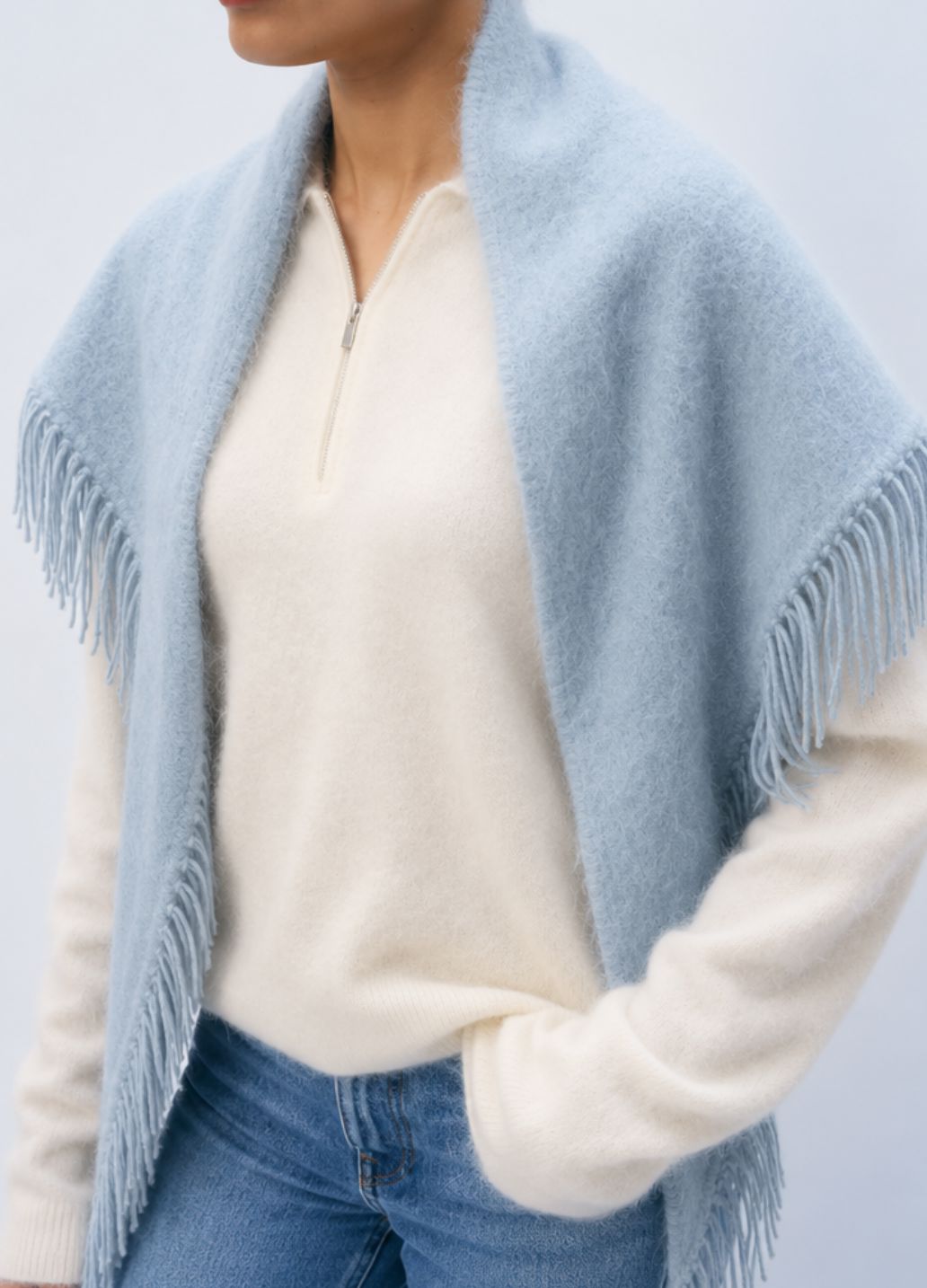Cashmere Blend Triangle Scarf by White + Warren - Image 3