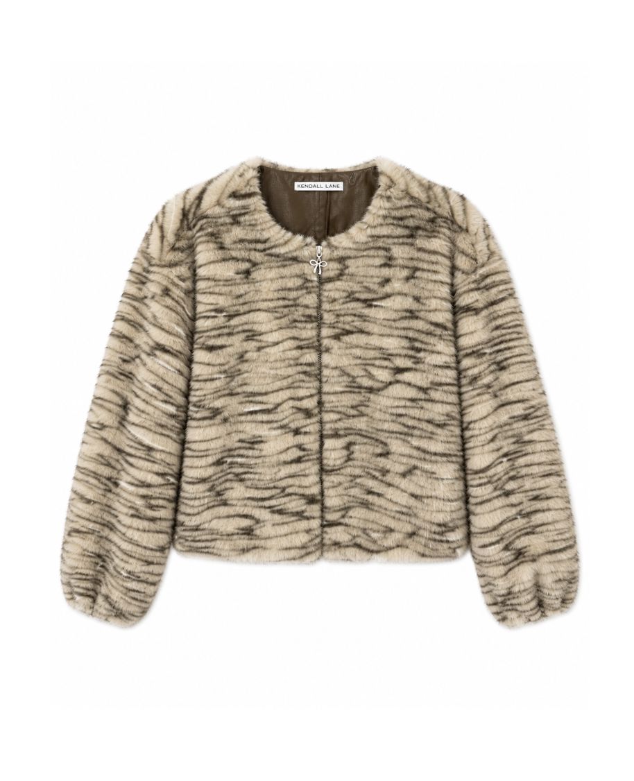 Mia Faux Fur Bomber by Kendall Lane - Image 1