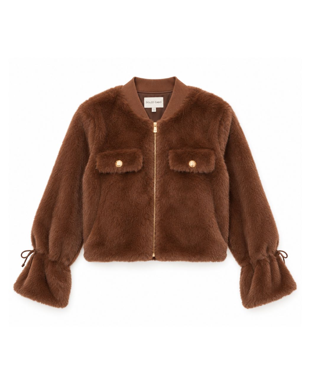 Faux Fur Cinched Sleeve Jacket by Dolce Cabo - Image 1