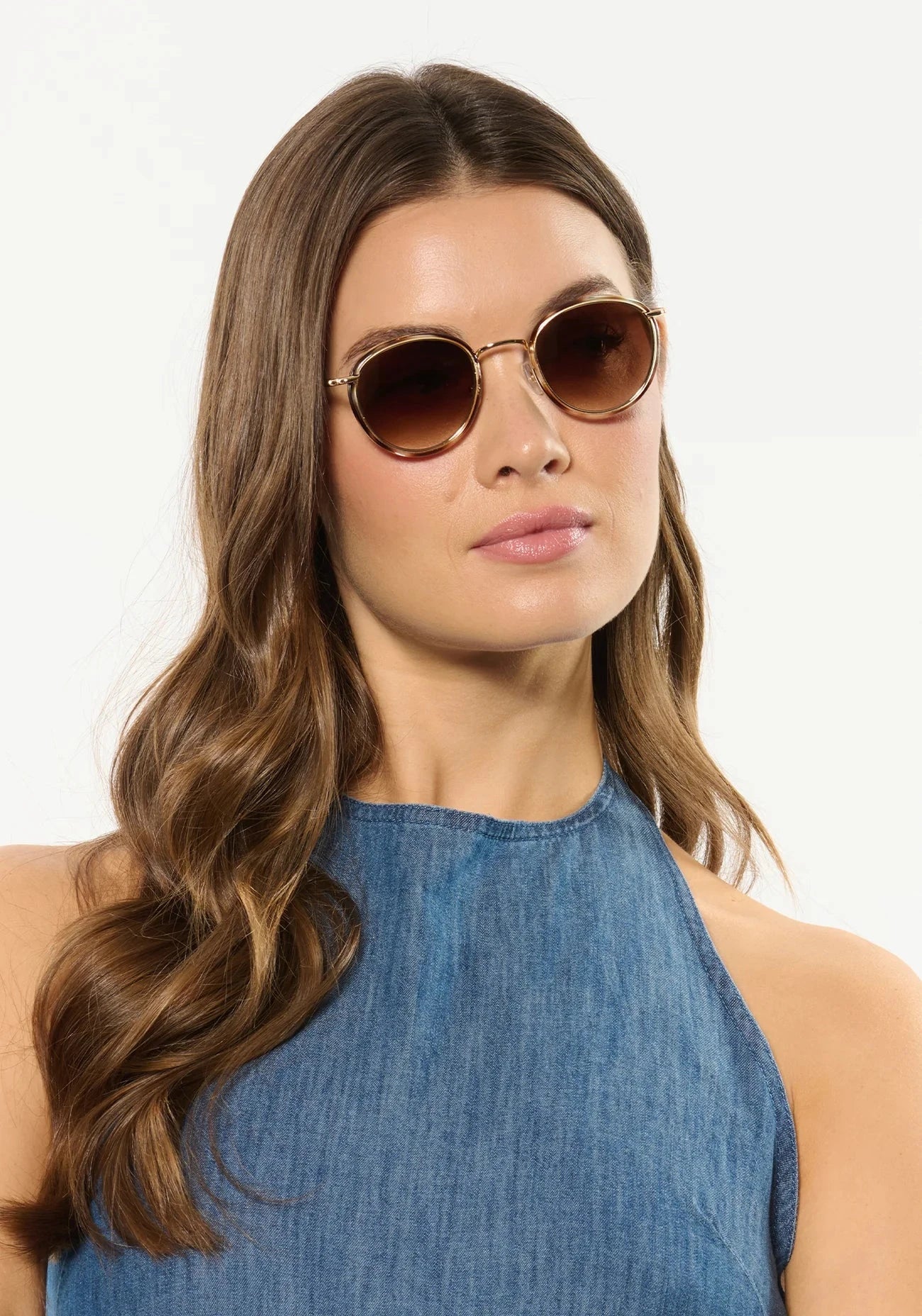 Tate Sunglasses Aquamarine Tortoise 18k-Accessories-Uniquities