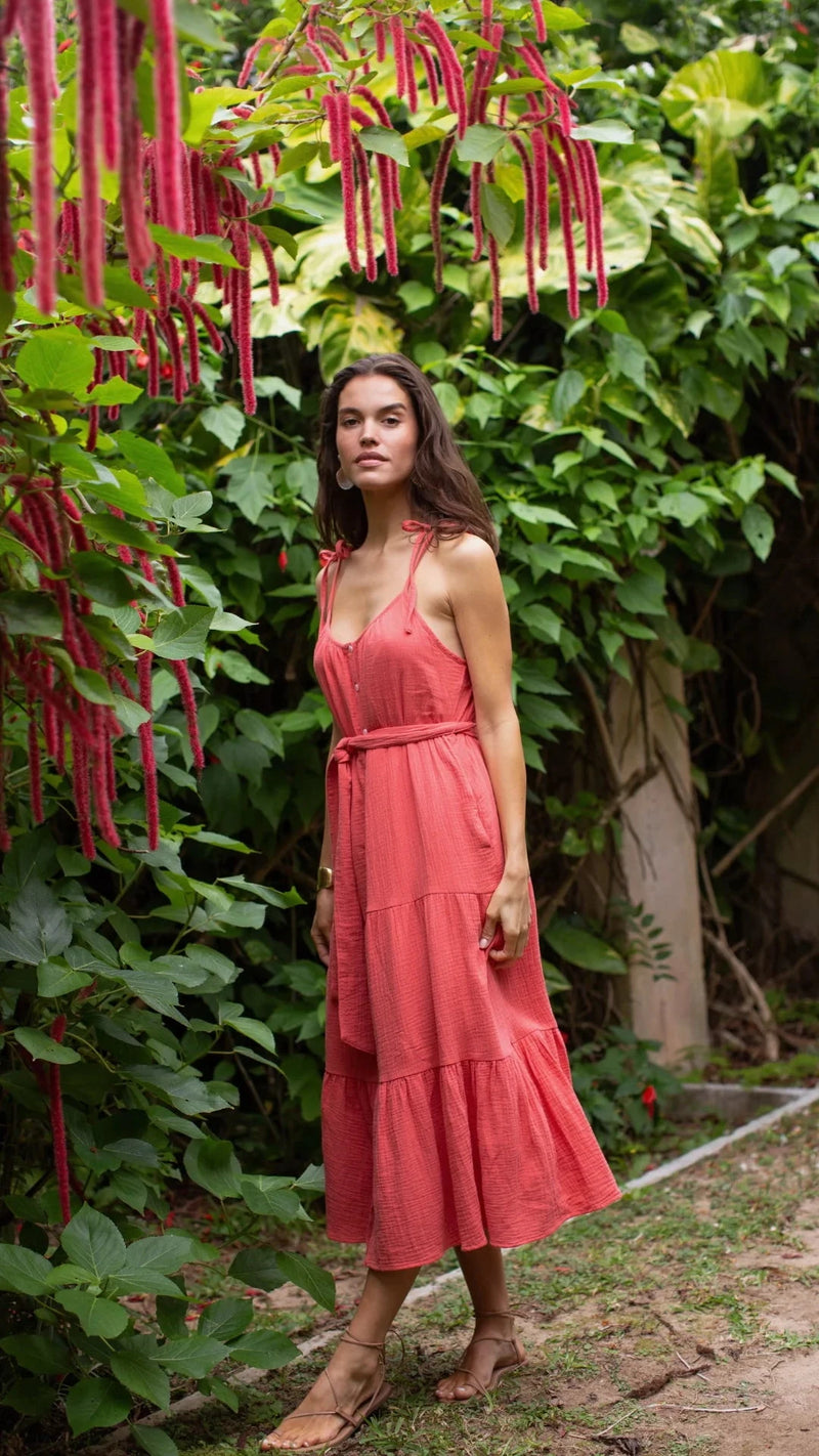 Siesta Gauze Maxi-Dresses-Uniquities