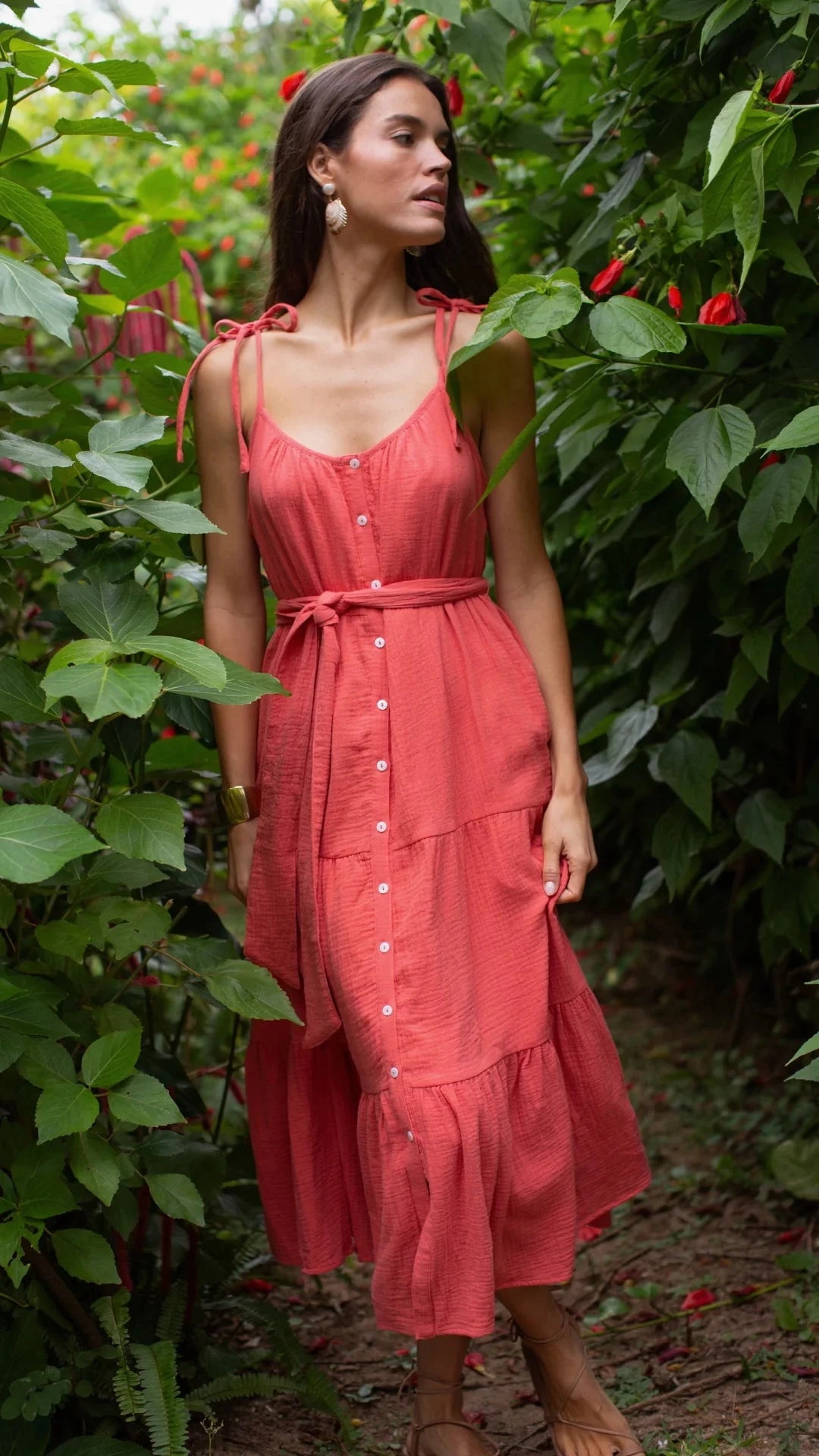 Siesta Gauze Maxi-Dresses-Uniquities