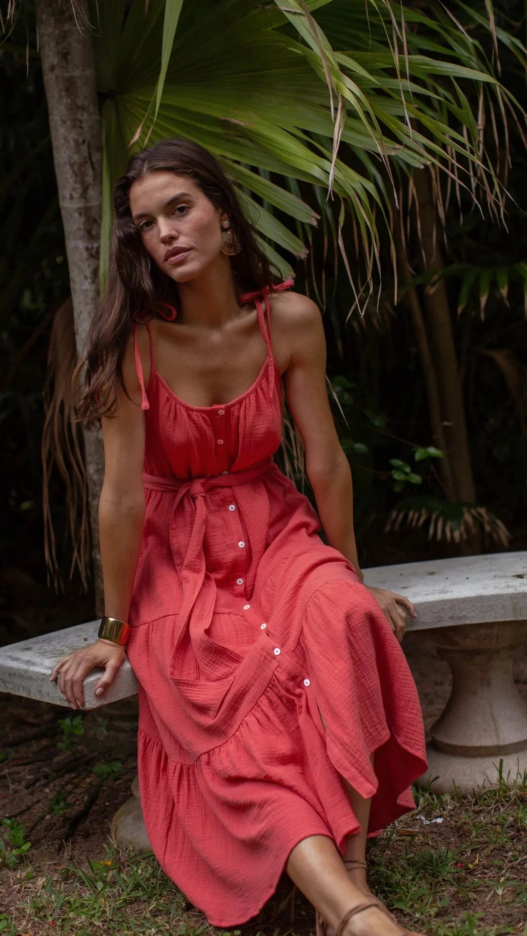 Siesta Gauze Maxi-Dresses-Uniquities