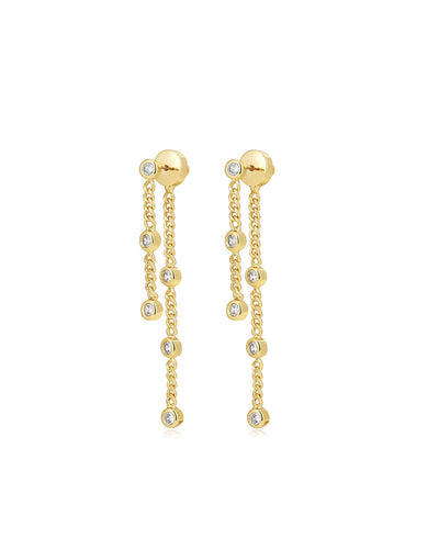 Estelle Double Chain Studs-Jewelry-Uniquities