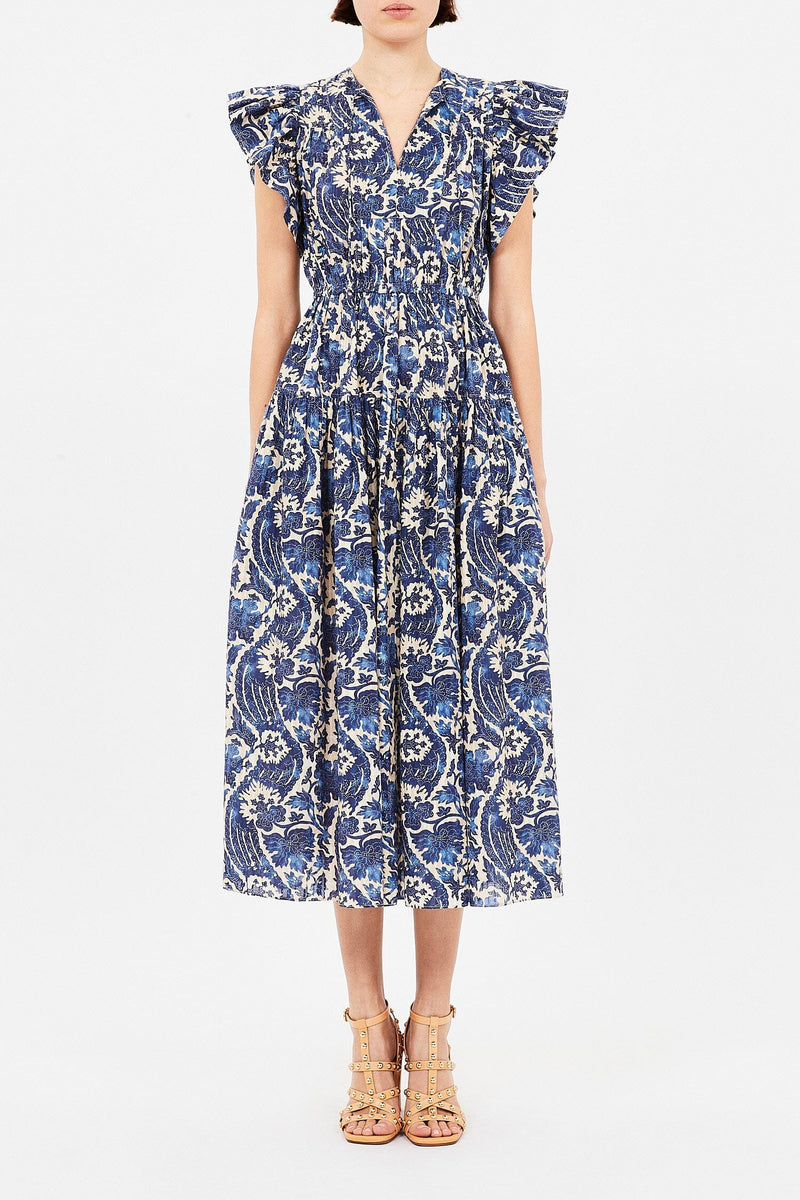 Kairi Flutter Sleeve Midi Dress-Dresses-Uniquities