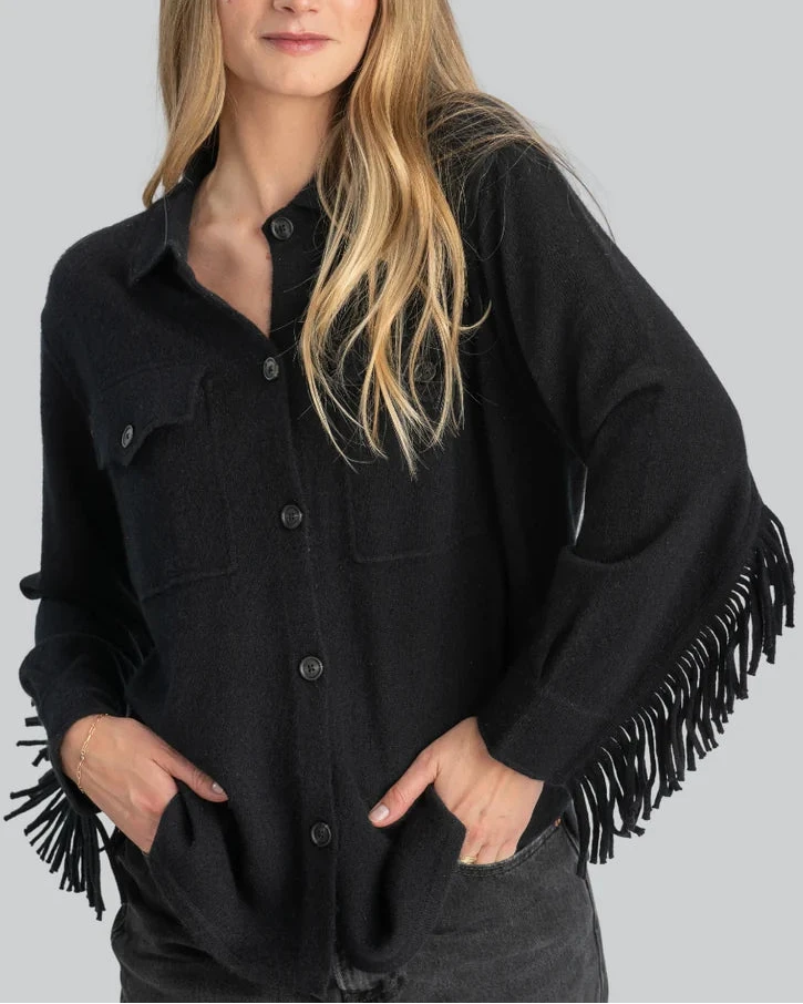 Stella Fringe Boyfriend Shirt-Tops/Blouses-Uniquities