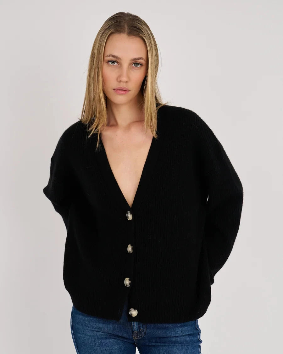 Poppy Cashmere V-Neck Cardigan-Sweaters-Uniquities