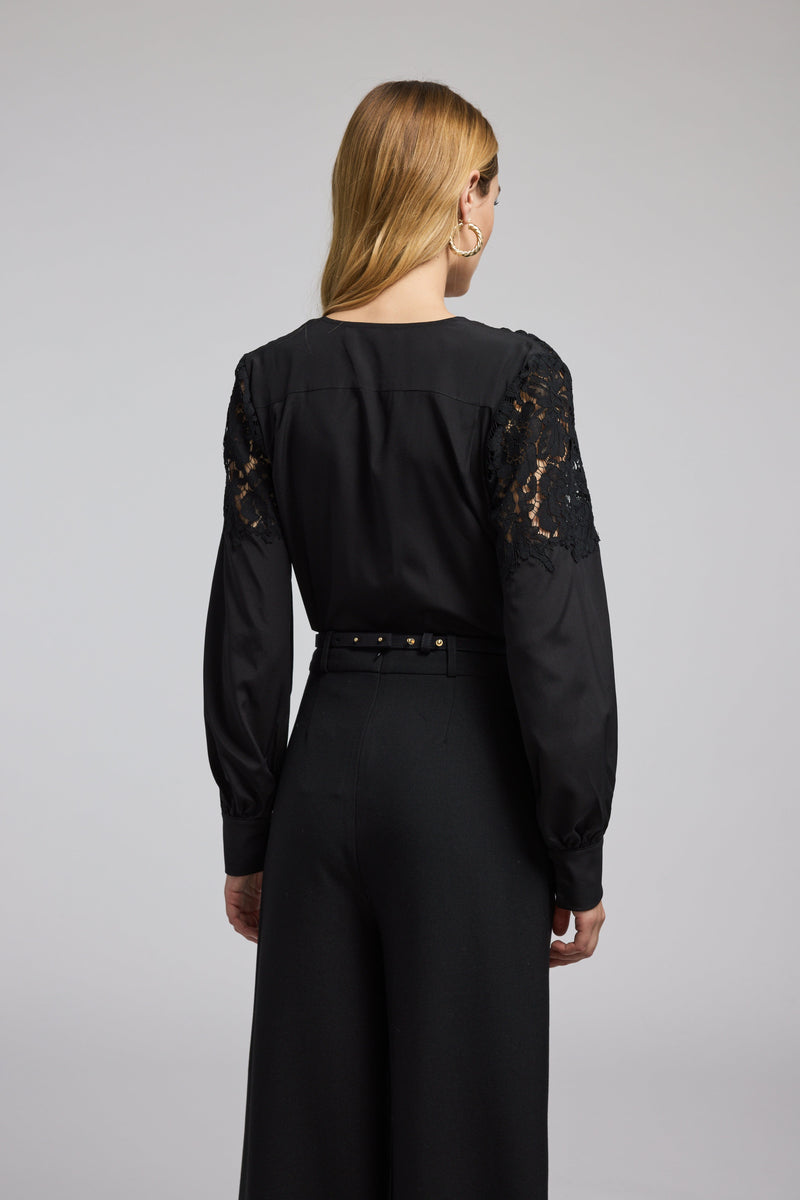 Harlea Lace Combo Blouse-Tops/Blouses-Uniquities