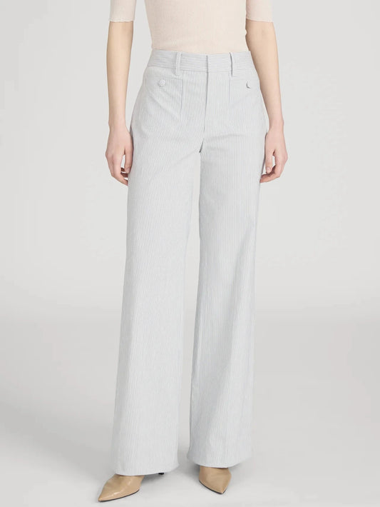 Stripe Modernist Pocket Trouser-Denim-Uniquities