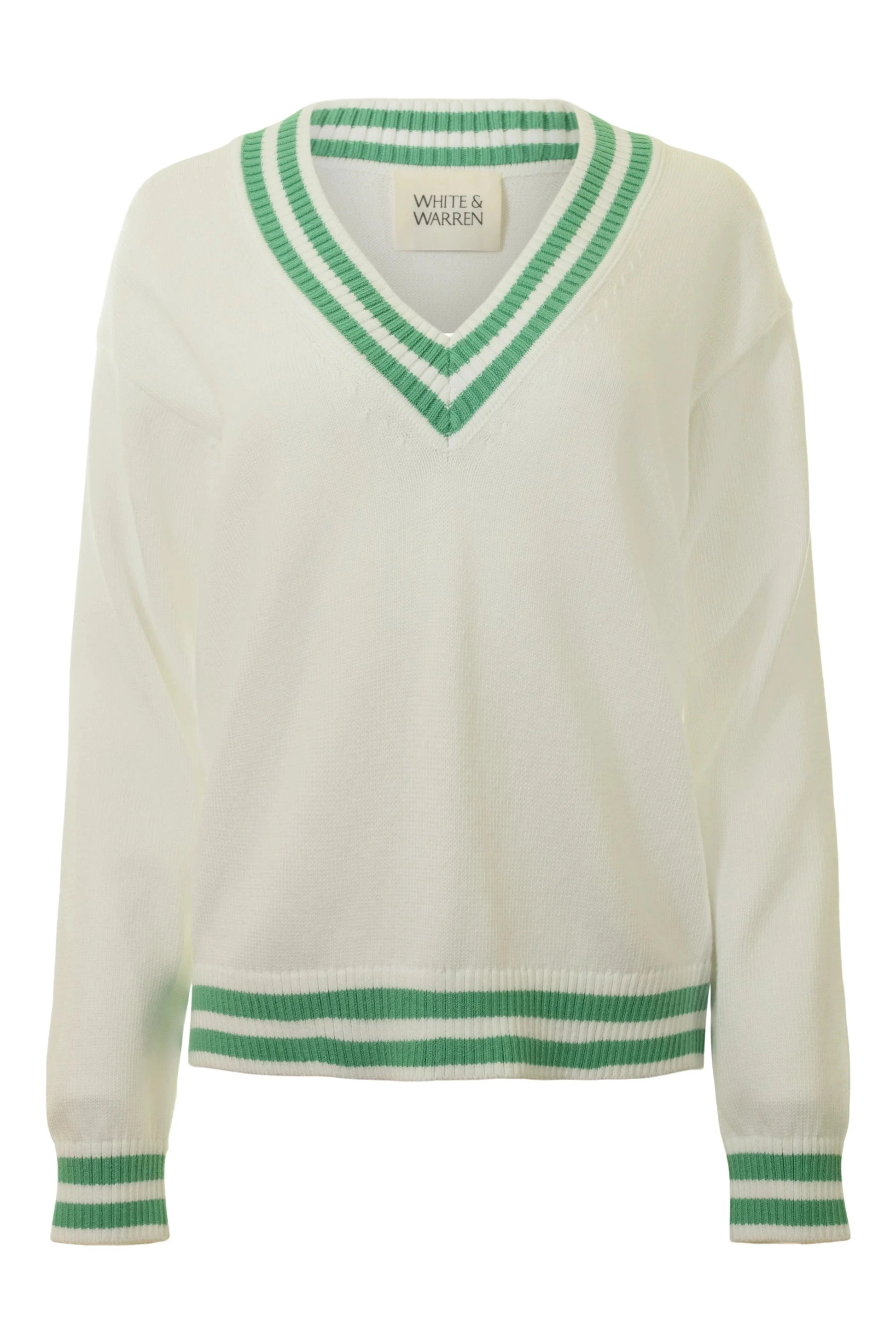 Varsity Cotton V Neck-Sweaters-Uniquities