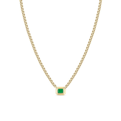 14k Stepped Bezel Set Necklace-Jewelry-Uniquities