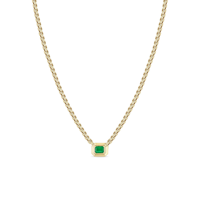 14k Stepped Bezel Set Necklace-Jewelry-Uniquities