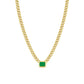 14k Curb Chain Emerald Necklace-Jewelry-Uniquities