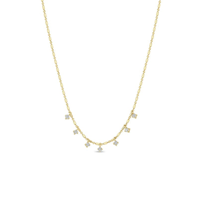 14k 7 Prong Diamond Chain Necklace-Jewelry-Uniquities