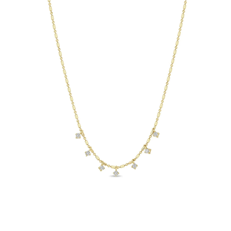 14k 7 Prong Diamond Chain Necklace-Jewelry-Uniquities