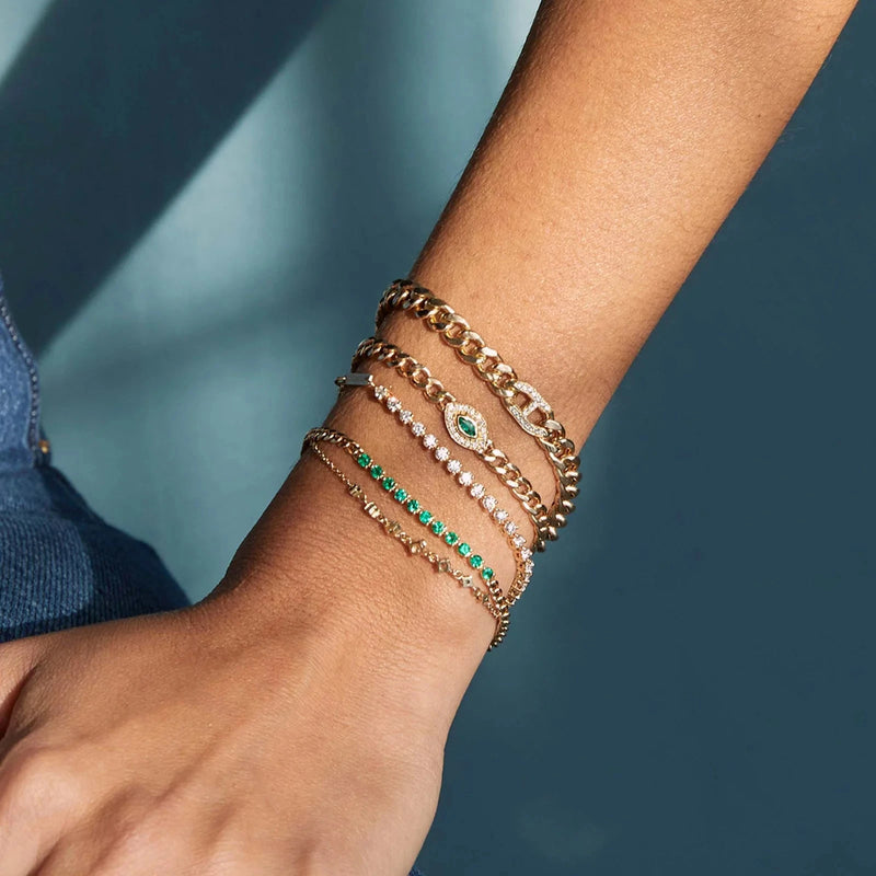 14k Emerald Tennis Bracelet-Jewelry-Uniquities